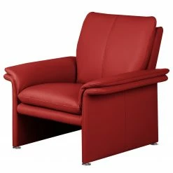 Fauteuil Capri - Cuir Mabel: Rouge