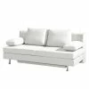 Roomscape Canapé convertible Emmanuela - Cuir véritable blanc