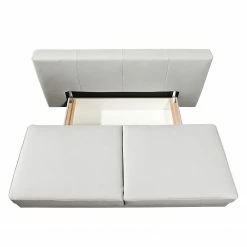 Roomscape Canapé convertible Emmanuela - Cuir véritable blanc -loftscape Boutique 1000083984 180808 12302689 GALLERYIMAGES P000000001000083984