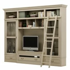 Maison Belfort Ensemble TV Azjana II - Beige clair - Avec échelle