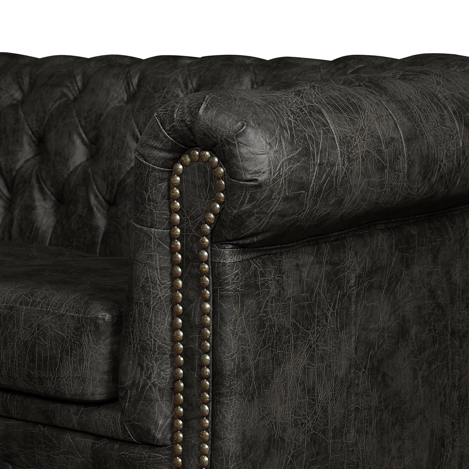 Ars manufacti Canapé Kamaru (2 places) Imitation cuir - Noir 7 Ars manufacti Canapé Kamaru (2 places) Imitation cuir - Noir – Image 5