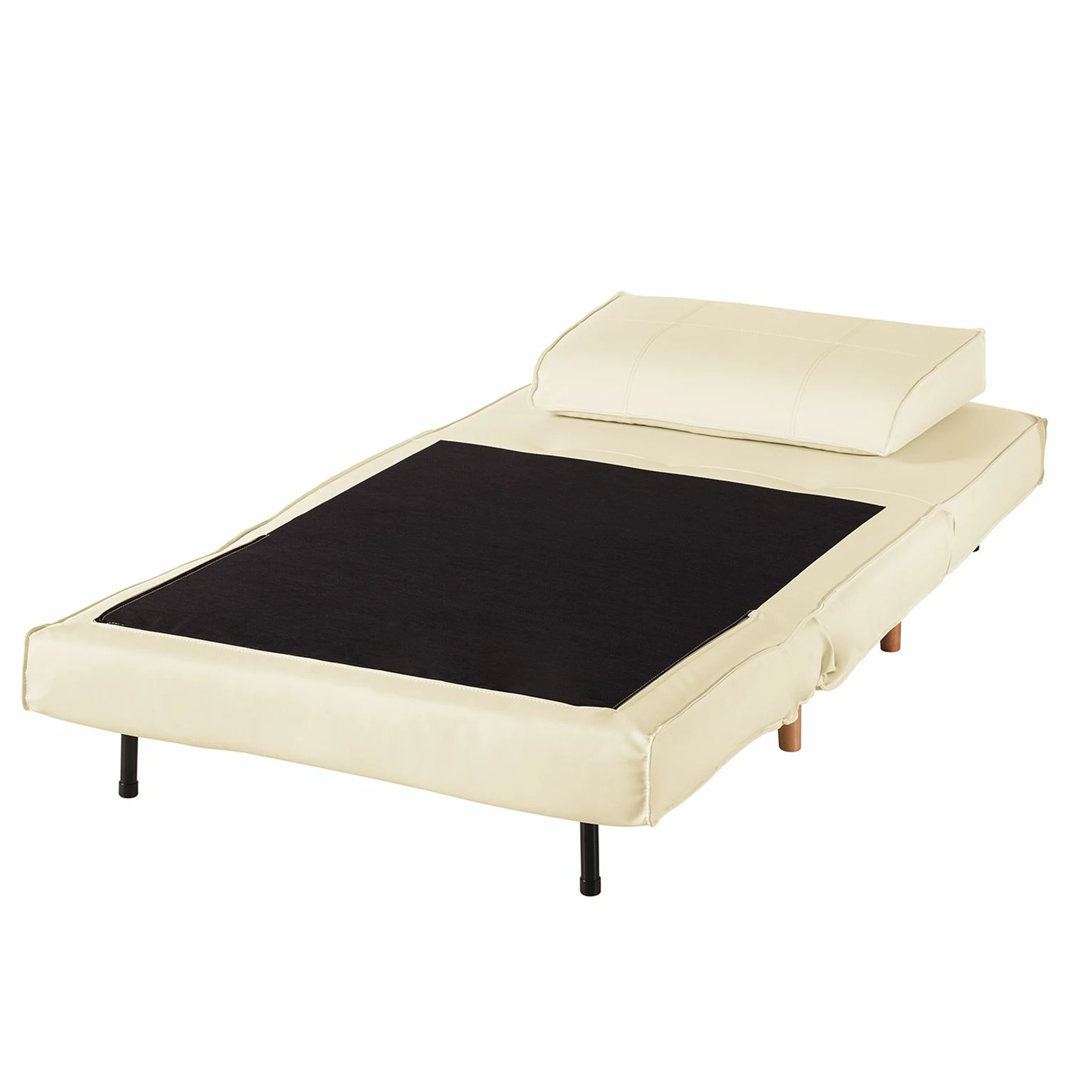 Mørteens Fauteuil convertible Rovigo - Imitation cuir - Crème 5 Mørteens Fauteuil convertible Rovigo - Imitation cuir - Crème – Image 3