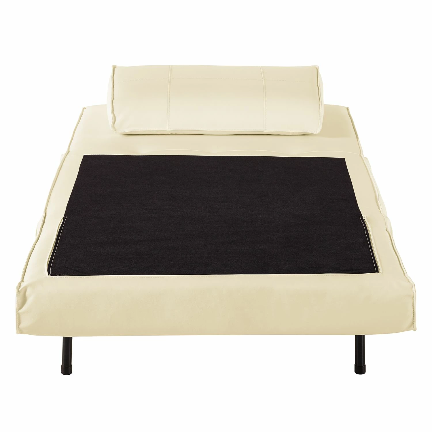 Mørteens Fauteuil convertible Rovigo - Imitation cuir - Crème 7 Mørteens Fauteuil convertible Rovigo - Imitation cuir - Crème – Image 5