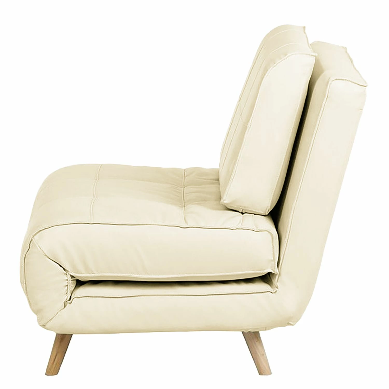 Mørteens Fauteuil convertible Rovigo - Imitation cuir - Crème 8 Mørteens Fauteuil convertible Rovigo - Imitation cuir - Crème – Image 6