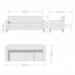 Ars manufacti Canapé convertible Brampton - Microfibre - Marron -loftscape Boutique 1000086547 201127 16485100167 SKETCH DETAILS P000000001000086547 sketch