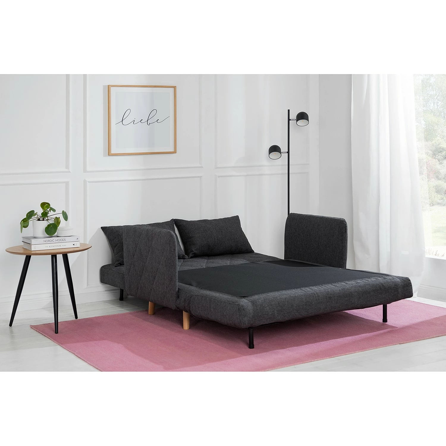 Mørteens Canapé convertible Morten - Tissu Nims: Gris foncé 5 Mørteens Canapé convertible Morten - Tissu Nims: Gris foncé – Image 3