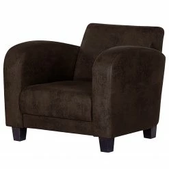 Ars manufacti Fauteuil Tullow - Aspect vieux cuir marron foncé