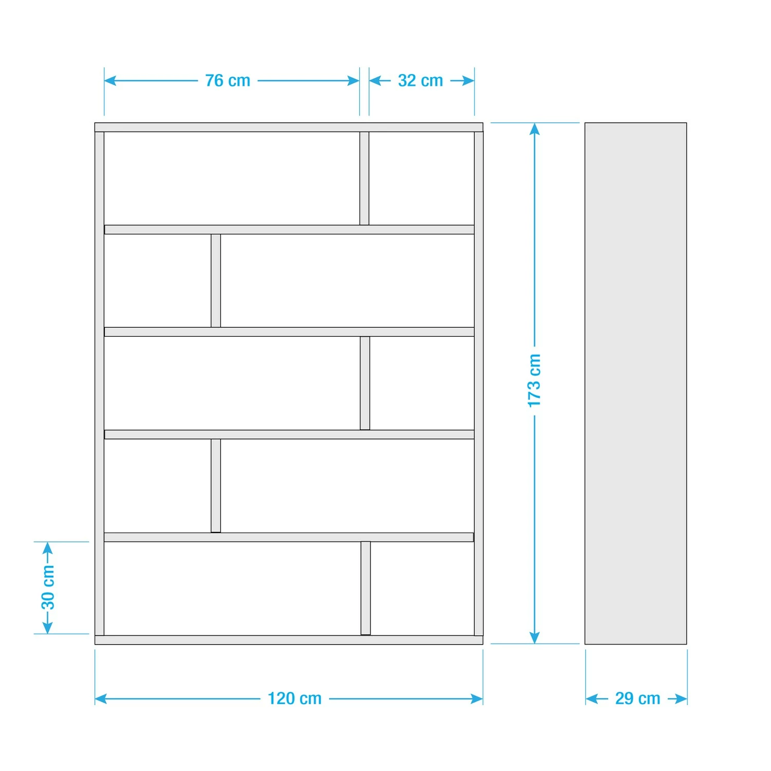 Temahome Étagère Dublin - Imitation béton - Blanc - Hauteur : 173 cm 12 Temahome Étagère Dublin - Imitation béton - Blanc - Hauteur : 173 cm – Image 10