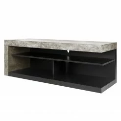 Temahome Meuble TV Detroit - Imitation béton / Noir mat -loftscape Boutique 1000095037 201016 13221100178 DETAILS P000000001000095037