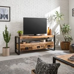 Wolf-Möbel Meuble TV Iron - Manguier massif / Fer -loftscape Boutique 1000104115 200407 07014200008 MOOD DETAILS P000000001000104115 mood