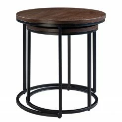 Ars manufacti Tables d’appoint Marias (lot de 2) - Noyer / Noir -loftscape Boutique 1000111505 180920 13474902 GALLERYIMAGES P000000001000111505