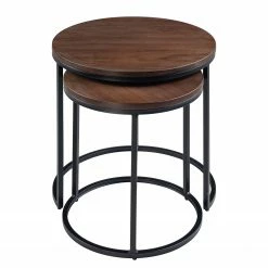 Ars manufacti Tables d’appoint Marias (lot de 2) - Noyer / Noir -loftscape Boutique 1000111505 180920 13475004 GALLERYIMAGES P000000001000111505