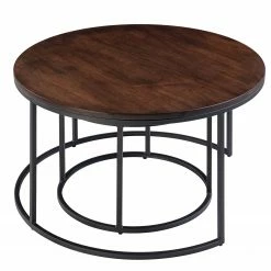 Ars manufacti Tables basses Marias (lot de 2) - Noyer / Noir -loftscape Boutique 1000111508 180920 13475010 GALLERYIMAGES P000000001000111508