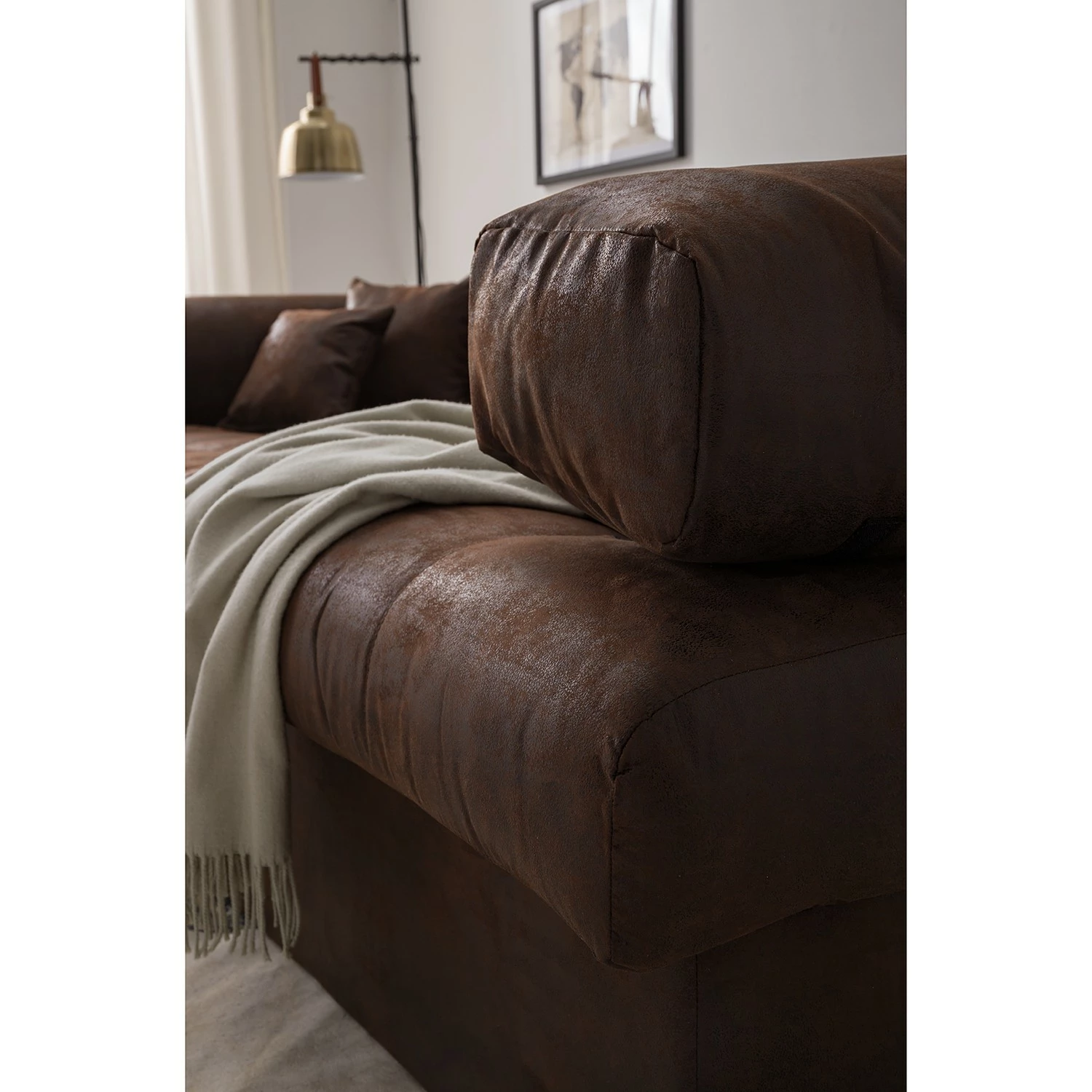 Mooved Grand Canapé Naomi IV - Microfibre Goda: Marron bison 14 Mooved Grand Canapé Naomi IV - Microfibre Goda: Marron bison – Image 12