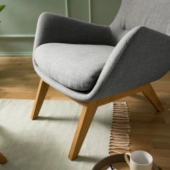 Studio Copenhagen Fauteuil Hepburn I - Tissu Milan : Gris clair - Chêne foncé -loftscape Boutique 1000114758 180713 152022182 MOOD GALLERYIMAGES P000000001000114758 mood