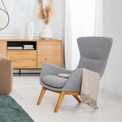 Studio Copenhagen Fauteuil Hepburn I - Tissu Milan : Gris clair - Chêne foncé -loftscape Boutique 1000114758 211027 113144000021 MOOD DETAILS P000000001000114758 mood