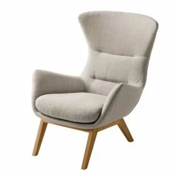 Studio Copenhagen Fauteuil Hepburn I - Tissu Milan : Beige - Chêne foncé