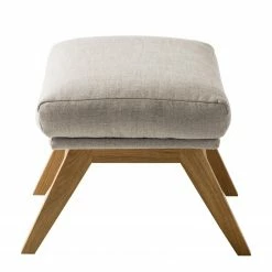 Studio Copenhagen Pouf repose-pieds Hepburn I - Tissu Milan : Beige - Chêne foncé -loftscape Boutique 1000114796 180716 174400101 GALLERYIMAGES P000000001000114796