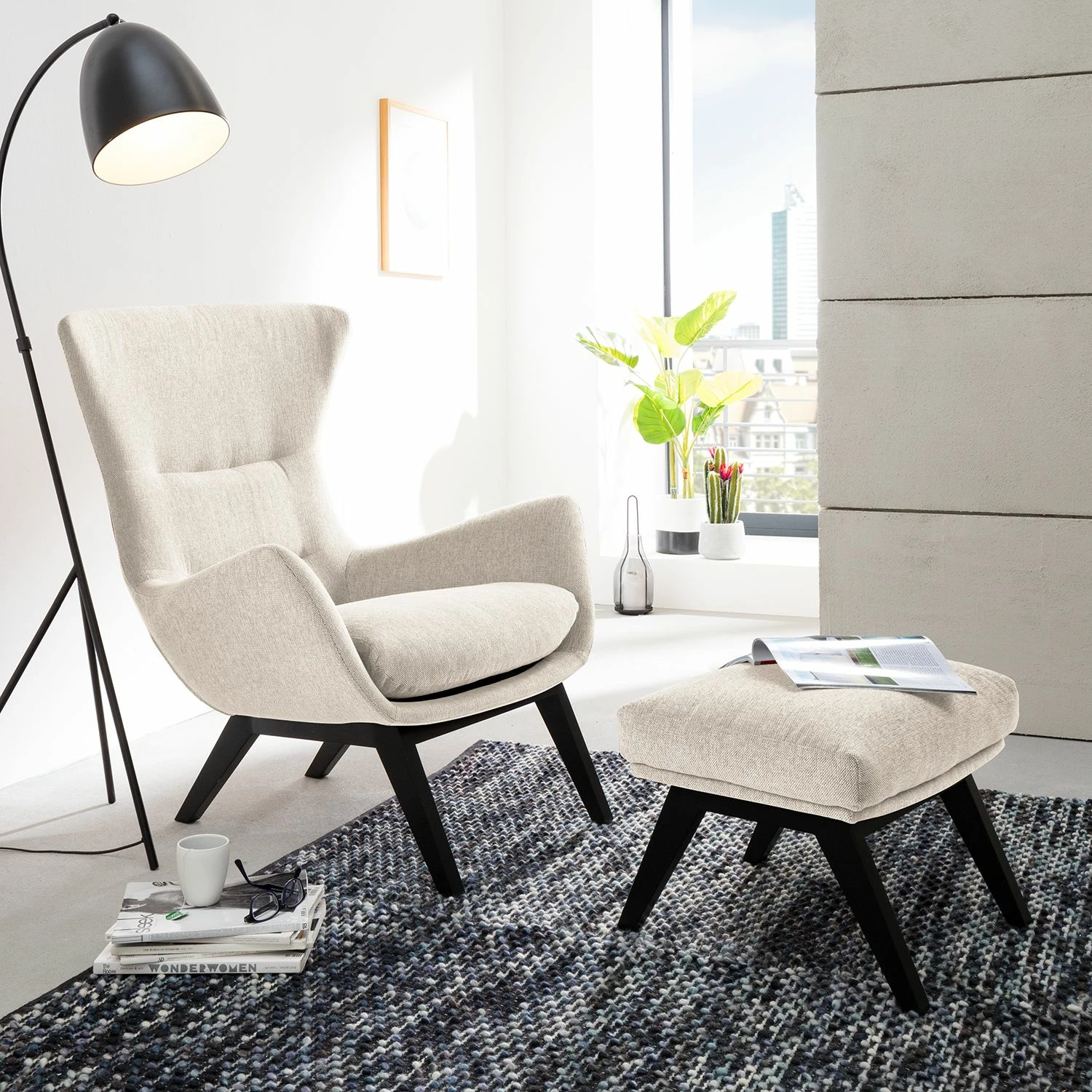 Studio Copenhagen Fauteuil Hepburn I - Tissu Saia: Beige - Noir 4 Studio Copenhagen Fauteuil Hepburn I - Tissu Saia: Beige - Noir – Image 2