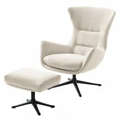 Studio Copenhagen Pouf repose-pieds Hepburn III - Tissu Saia: Beige - Noir -loftscape Boutique 1000116460 180830 121006398 GALLERYIMAGES P000000001000116460