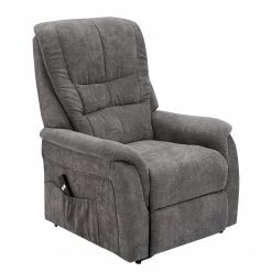 Modoform Fauteuil de relaxation Sasina - Microfibre - Gris foncé (avec aide au redressement)