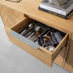 Ars manufacti Buffet Dharai - Placage en bois véritable / Métal - Chêne / Argenté -loftscape Boutique 1000117155 180827 07154703 GALLERYIMAGES P000000001000117155