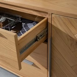 Ars manufacti Buffet Dharai - Placage en bois véritable / Métal - Chêne / Argenté -loftscape Boutique 1000117155 180827 07154704 GALLERYIMAGES P000000001000117155