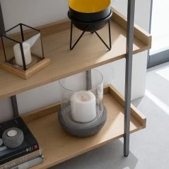 Ars manufacti Bibliothèque Dharai II - Placage en bois véritable / Métal - Chêne / Argenté -loftscape Boutique 1000117167 180822 15192614 GALLERYIMAGES P000000001000117167