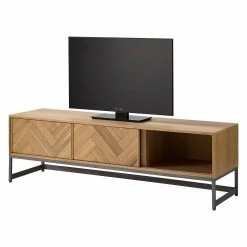 Ars manufacti Meuble TV Dharai - Placage en bois véritable / Métal - Chêne / Argenté -loftscape Boutique 1000117170 180802 08243714 GALLERYIMAGES P000000001000117170
