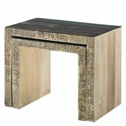 Wolf-Möbel Tables d’appoint Goa III (lot de 2) - Partiellement en manguier massif - Manguier blanc vintage -loftscape Boutique 1000117605 191031 11340400041 DETAILS P000000001000117605