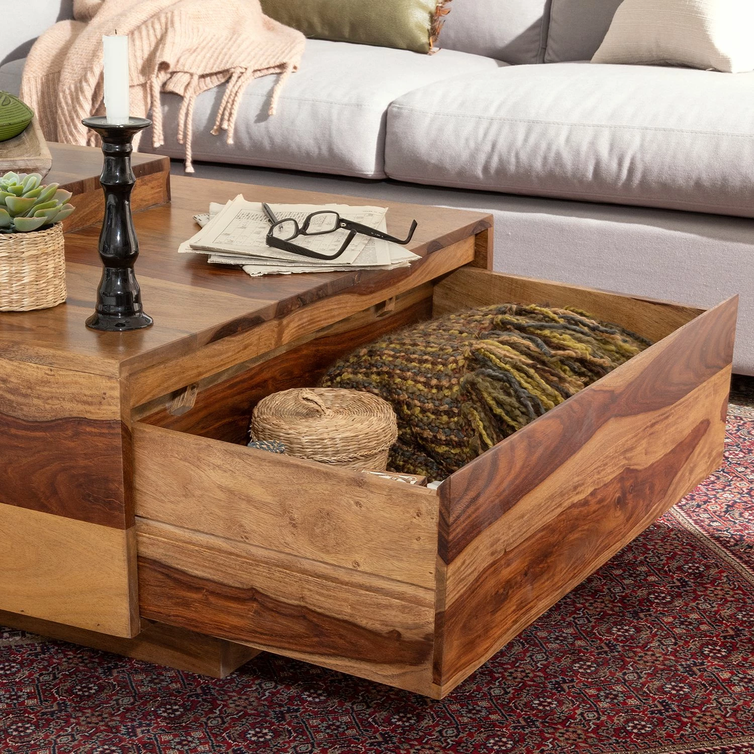 Ars Natura Table basse Amory - Sheesham massif 19 Ars Natura Table basse Amory - Sheesham massif – Image 17