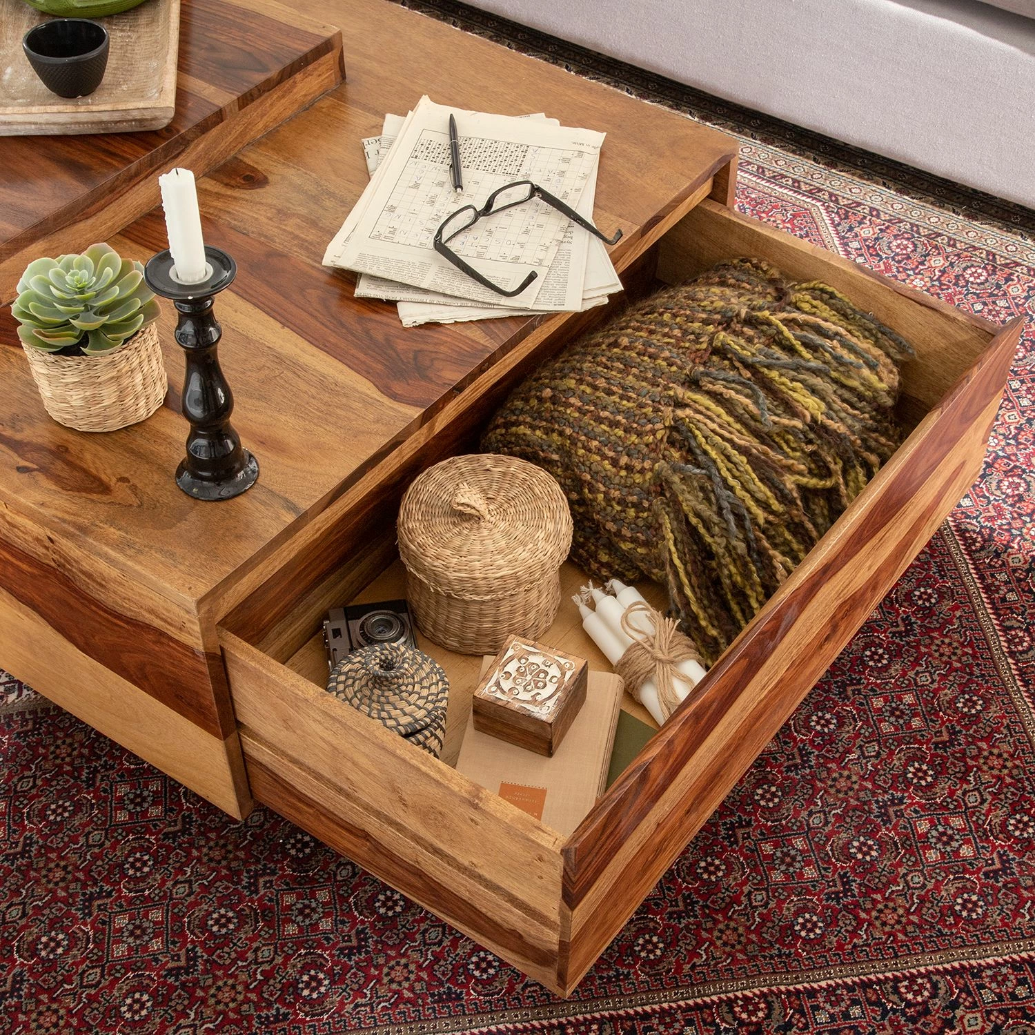 Ars Natura Table basse Amory - Sheesham massif 20 Ars Natura Table basse Amory - Sheesham massif – Image 18