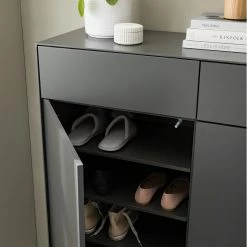 Mørteens Meuble à chaussures Lindholm II - Partiellement en chêne massif - Gris -loftscape Boutique 1000119255 200916 16053800020 DETAILS P000000001000119255