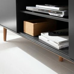 Mørteens Meuble TV Lindholm - Partiellement en chêne massif - Gris - 180 x 45 cm -loftscape Boutique 1000119256 190211 10373900010 GALLERYIMAGES P000000001000119256