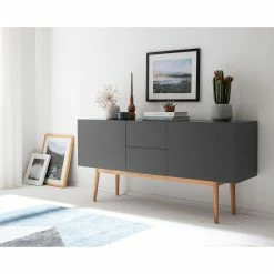 Mørteens Buffet Lindholm III - Partiellement en chêne massif - Gris -loftscape Boutique 1000119257 190214 13124600008 MOOD GALLERYIMAGES P000000001000119257 mood