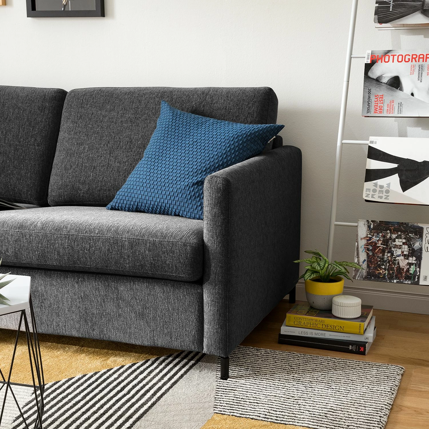 Fredriks Canapé d’angle Cipo I - Noir chiné - Méridienne courte à gauche (vue de face) 9 Fredriks Canapé d’angle Cipo I - Noir chiné - Méridienne courte à gauche (vue de face) – Image 7