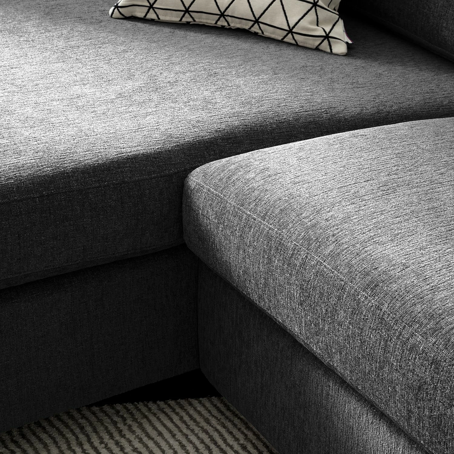 Fredriks Canapé d’angle Cipo I - Noir chiné - Méridienne courte à gauche (vue de face) 11 Fredriks Canapé d’angle Cipo I - Noir chiné - Méridienne courte à gauche (vue de face) – Image 9