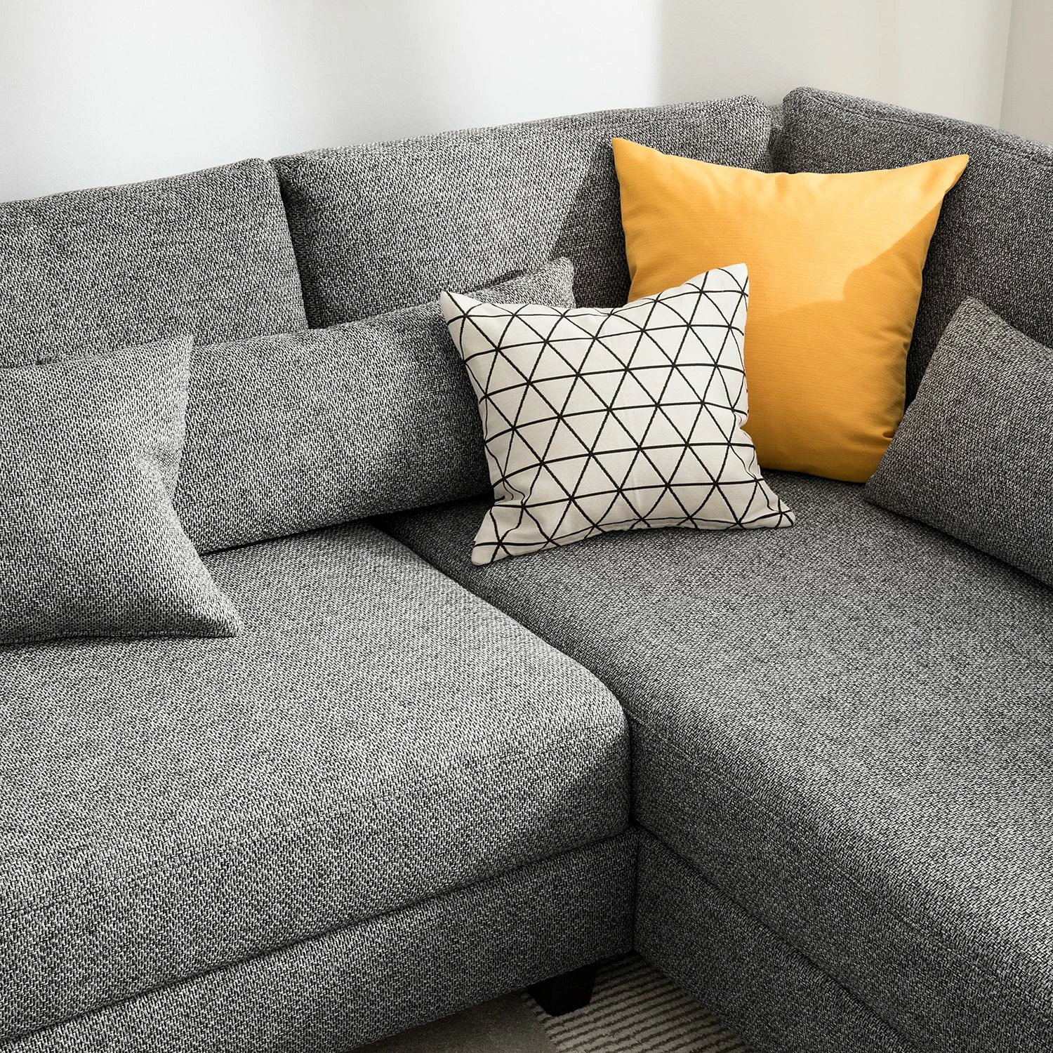 Fredriks Canapé d'angle Apex - Tissu - Platine - Méridienne longue à droite (vue de face) 17 Fredriks Canapé d'angle Apex - Tissu - Platine - Méridienne longue à droite (vue de face) – Image 15