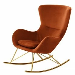 Jack & Alice Rocking chair Skamby - Velours - Terre cuite