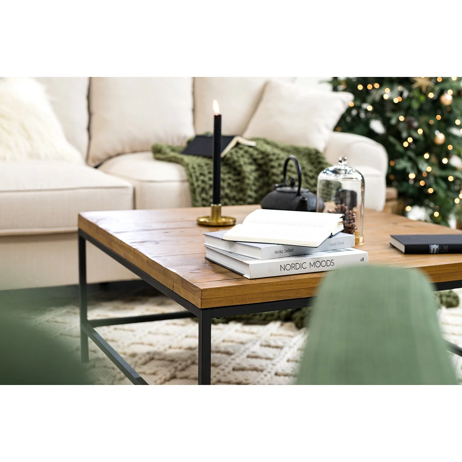 Ars manufacti Table basse Grasby - Pin recyclé / Métal - Pin foncé / Noir 5 Ars manufacti Table basse Grasby - Pin recyclé / Métal - Pin foncé / Noir – Image 3