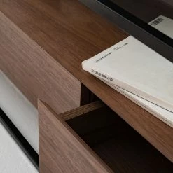 Studio Copenhagen Meuble TV Rizzo - Matériau dérivé du bois / Verre - noir / imitation noyer -loftscape Boutique 1000123450 190328 11102900027 GALLERYIMAGES P000000001000123450