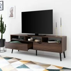 Mørteens Meuble TV Gjora III - Partiellement en hévéa massif - Noyer -loftscape Boutique 1000123475 190321 17262600024 MOOD GALLERYIMAGES P000000001000123475 mood