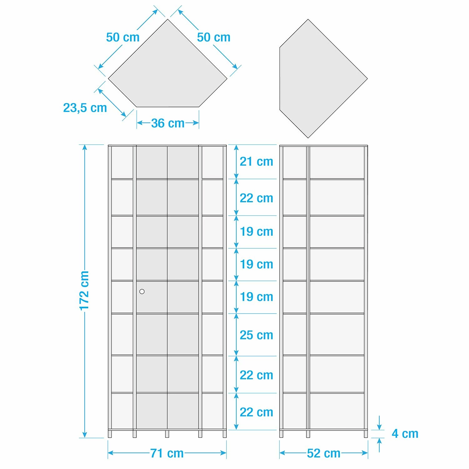 Fredriks Vitrine d'angle Amalia II - Éclairage inclus - Imitation frêne foncé - Argenté 8 Fredriks Vitrine d'angle Amalia II - Éclairage inclus - Imitation frêne foncé - Argenté – Image 6