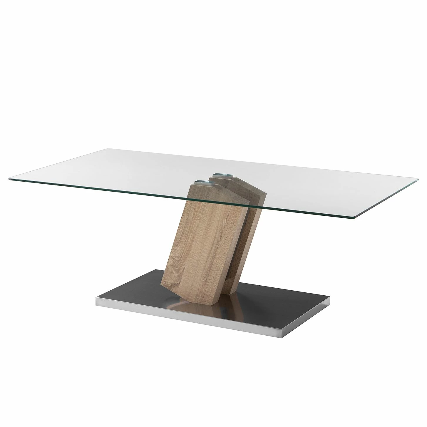 Fredriks Table basse Bleik - Verre de sécurité / Acier inoxydable - Imitation chêne / Argenté 3 Fredriks Table basse Bleik - Verre de sécurité / Acier inoxydable - Imitation chêne / Argenté