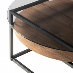 Studio Copenhagen Table basse Sumstad - Verre fumé / Métal - Noyer / Noir -loftscape Boutique 1000123773 190206 17223100034 GALLERYIMAGES P000000001000123773