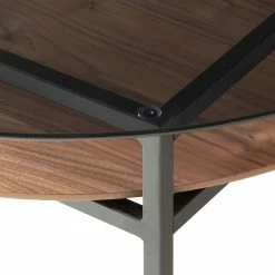 Studio Copenhagen Table basse Sumstad - Verre fumé / Métal - Noyer / Noir -loftscape Boutique 1000123773 190206 17223100035 GALLERYIMAGES P000000001000123773