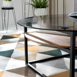 Studio Copenhagen Table basse Sumstad - Verre fumé / Métal - Noyer / Noir -loftscape Boutique 1000123773 190321 17260300003 GALLERYIMAGES P000000001000123773