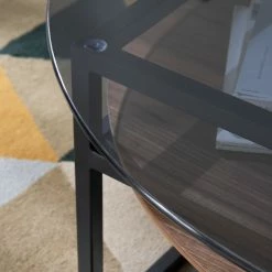 Studio Copenhagen Table basse Sumstad - Verre fumé / Métal - Noyer / Noir -loftscape Boutique 1000123773 190321 17260300005 GALLERYIMAGES P000000001000123773