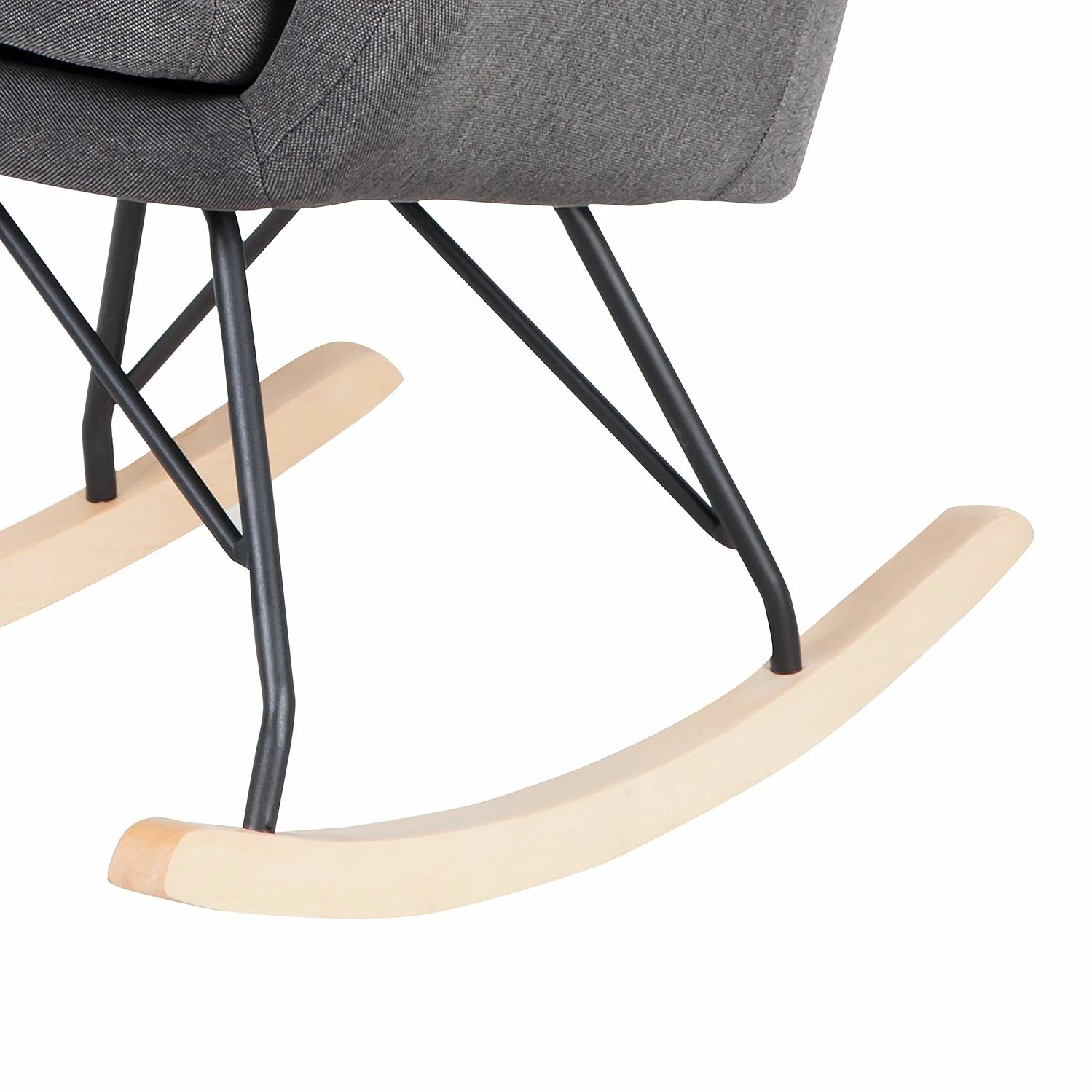 Mørteens Rocking chair Leedy - Tissu / Hêtre massif - Gris foncé / Hêtre 9 Mørteens Rocking chair Leedy - Tissu / Hêtre massif - Gris foncé / Hêtre – Image 7