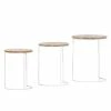 Norrwood Tables gigognes Pailo (Lot de 3) - Manguier massif / Fer - Manguier / Blanc